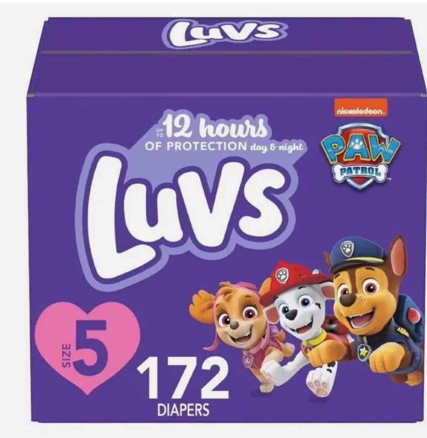 Luvs Diapers - Size 5, 172 Count, Paw Patrol Disposable Baby Diapers